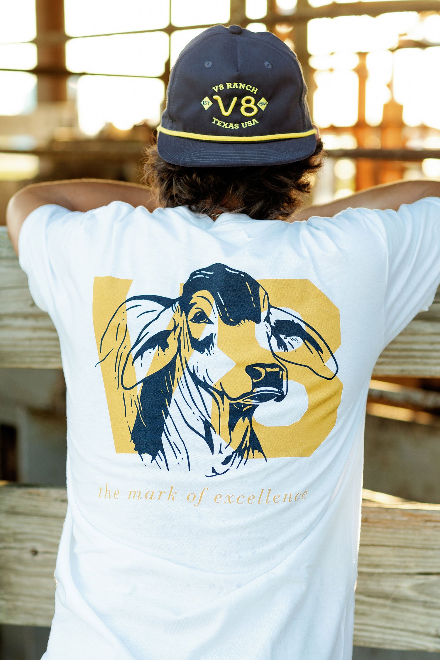 V8 Bull Head Mark of Excellence Pocket Tee