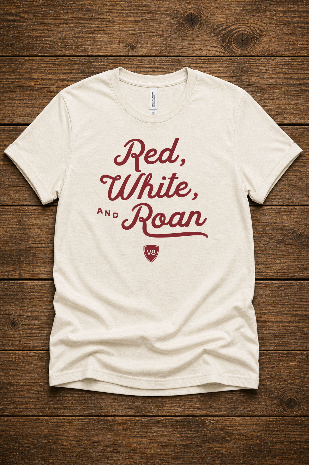 Adult Red, White, and Roan V8 Shorthorn Tee