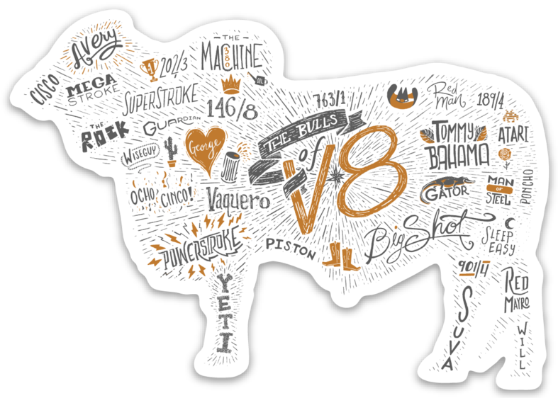 Bulls of V8 Sticker