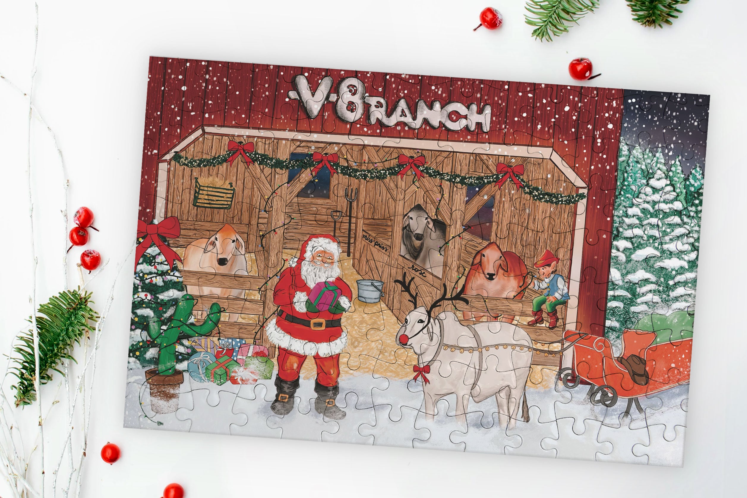 Brahman Christmas Barn Puzzle