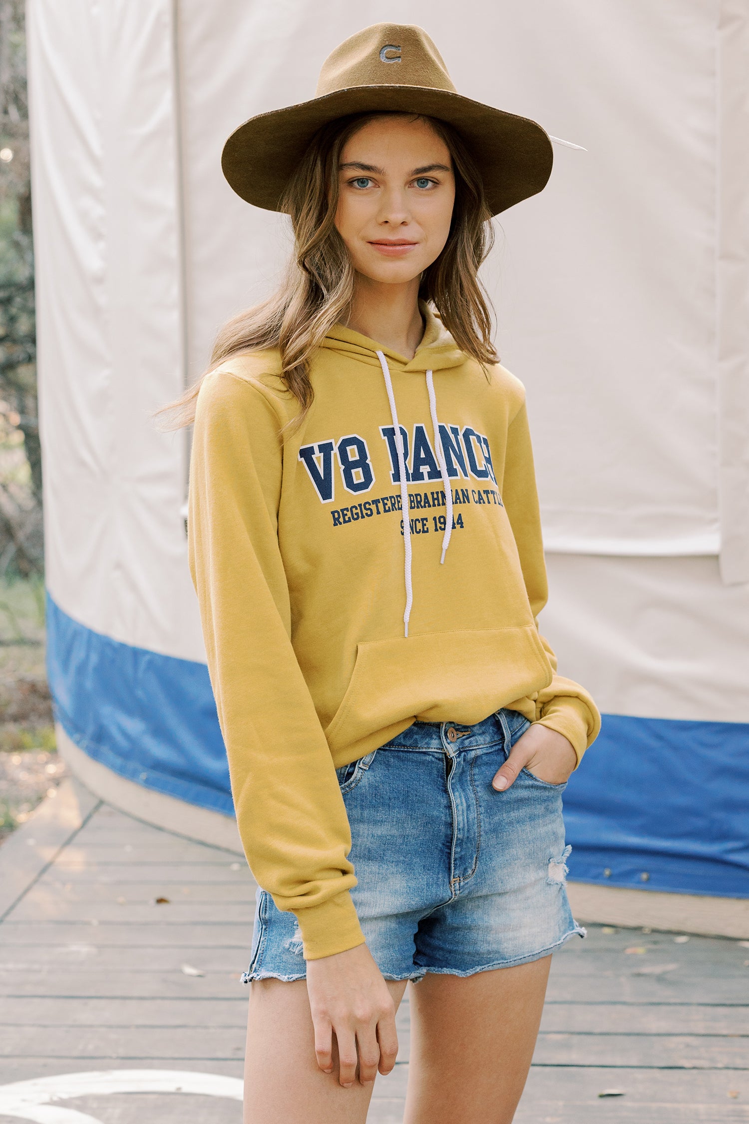 Mustard V8 Ranch Pullover Hoodie