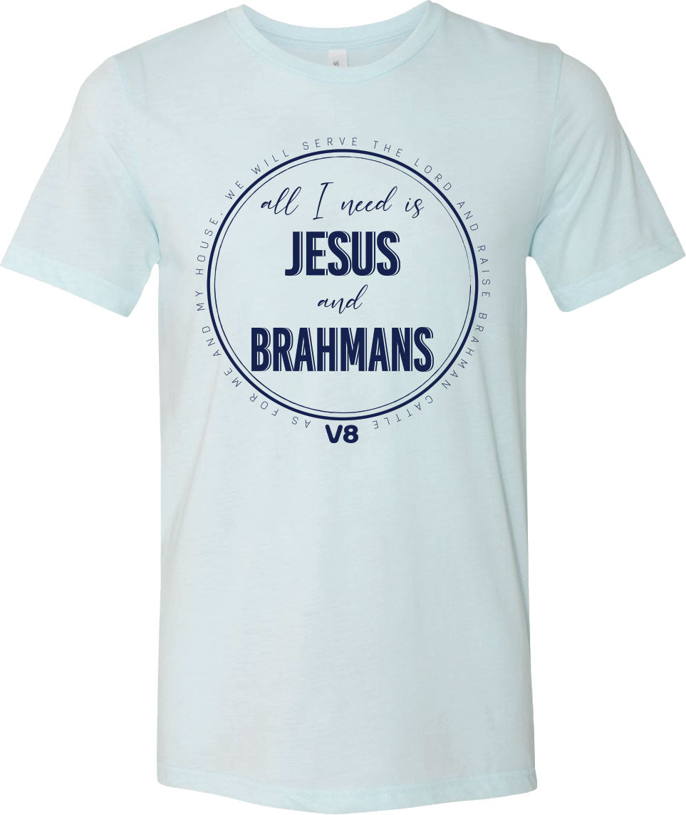Ice Blue Jesus & Brahmans V8 Tee