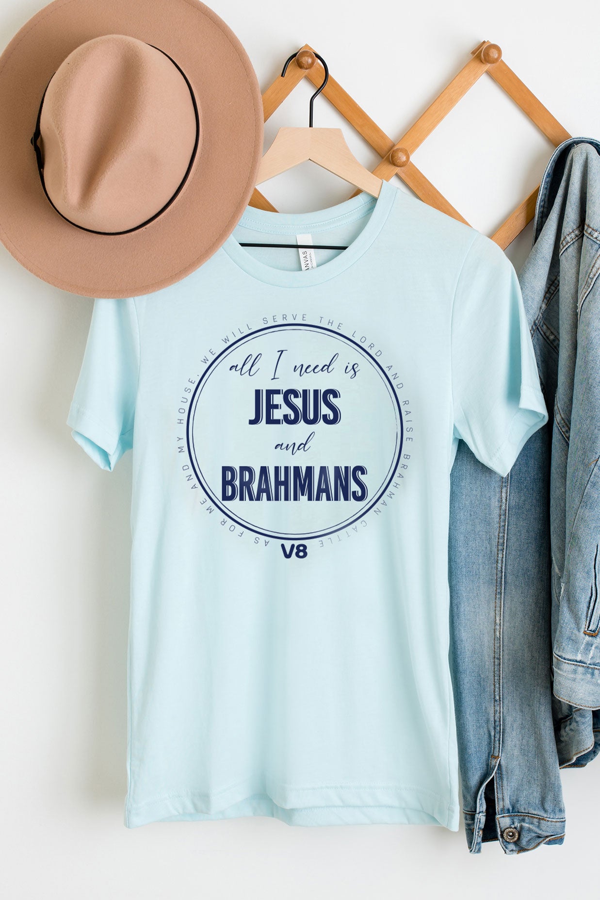 Ice Blue Jesus & Brahmans V8 Tee