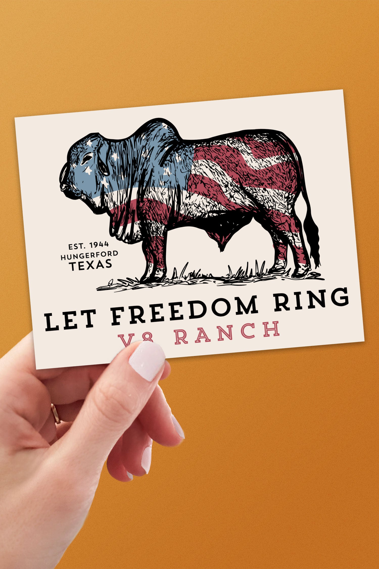 Let Freedom Ring V8 Sticker