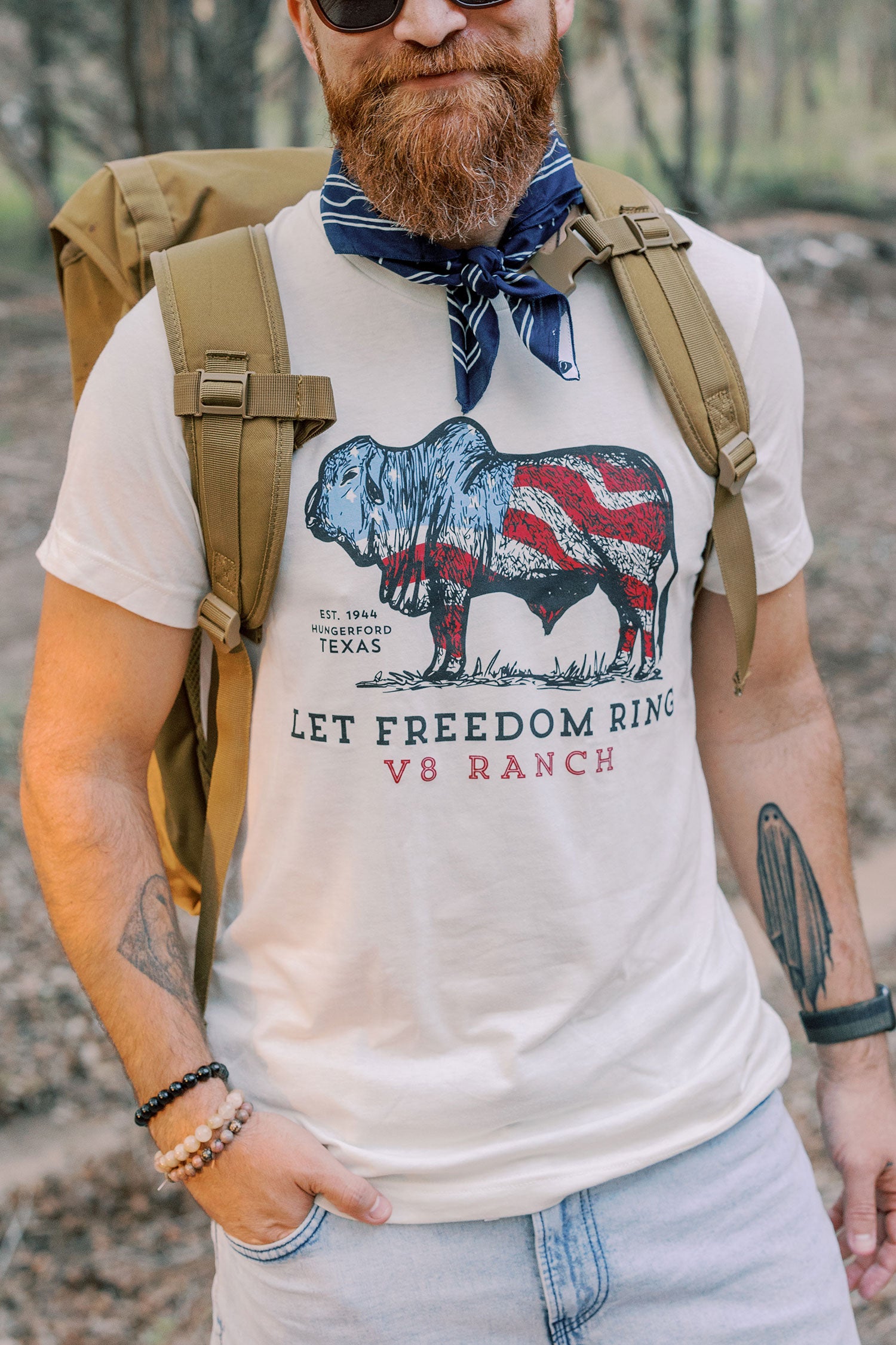 "Let Freedom Ring" Patriotic Brahman Tee