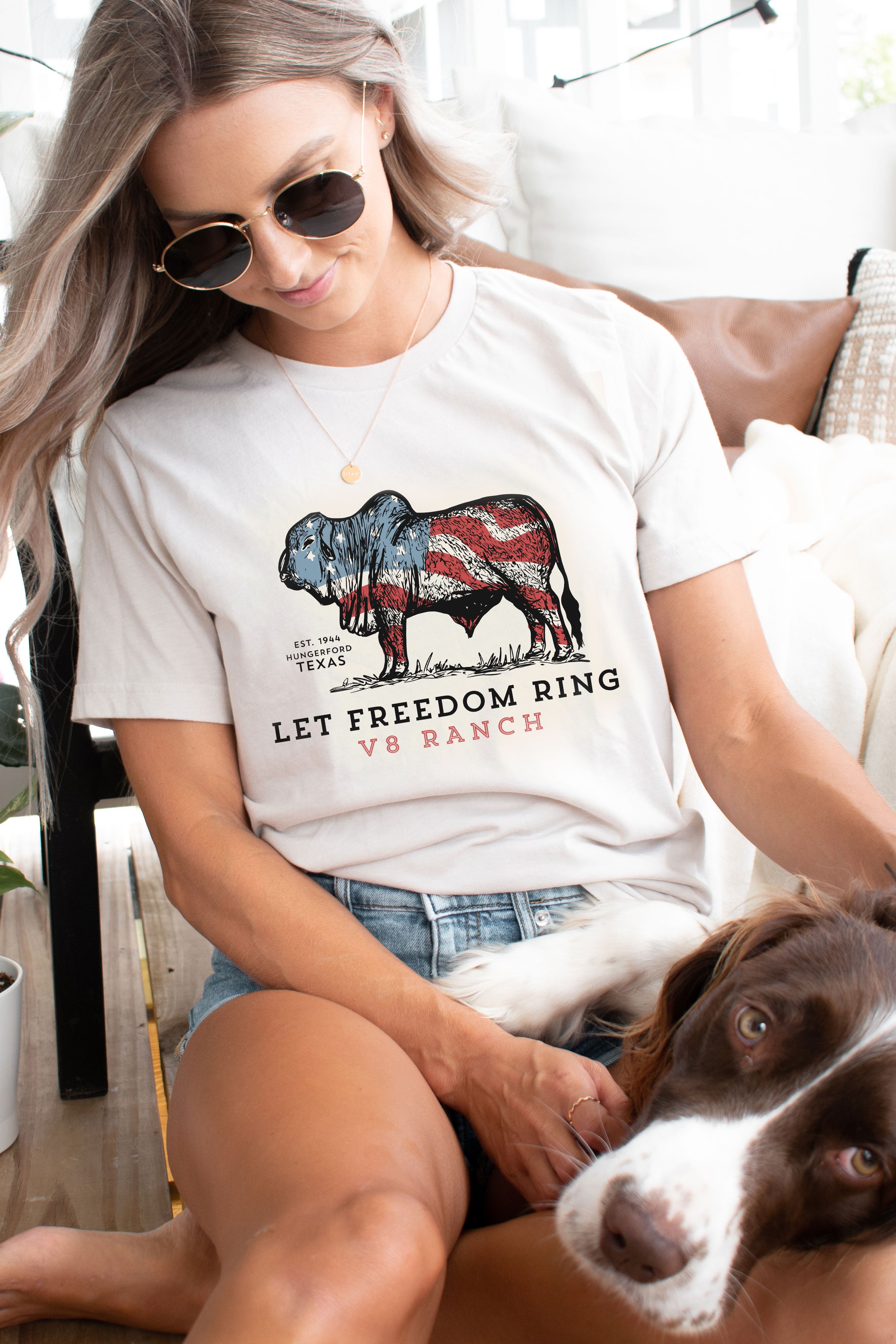 "Let Freedom Ring" Patriotic Brahman Tee