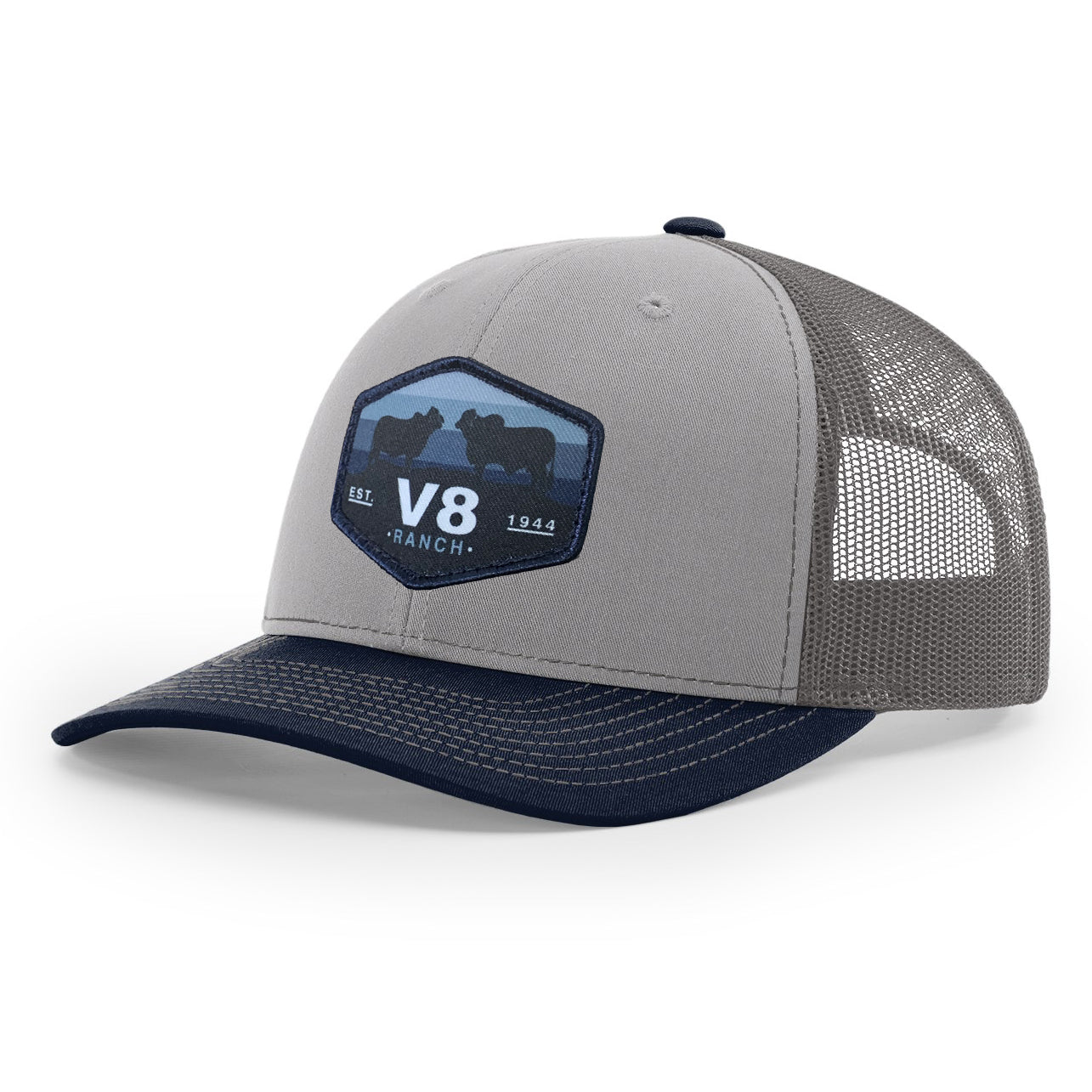 V8 Brahman Patch Navy & Grey Cap