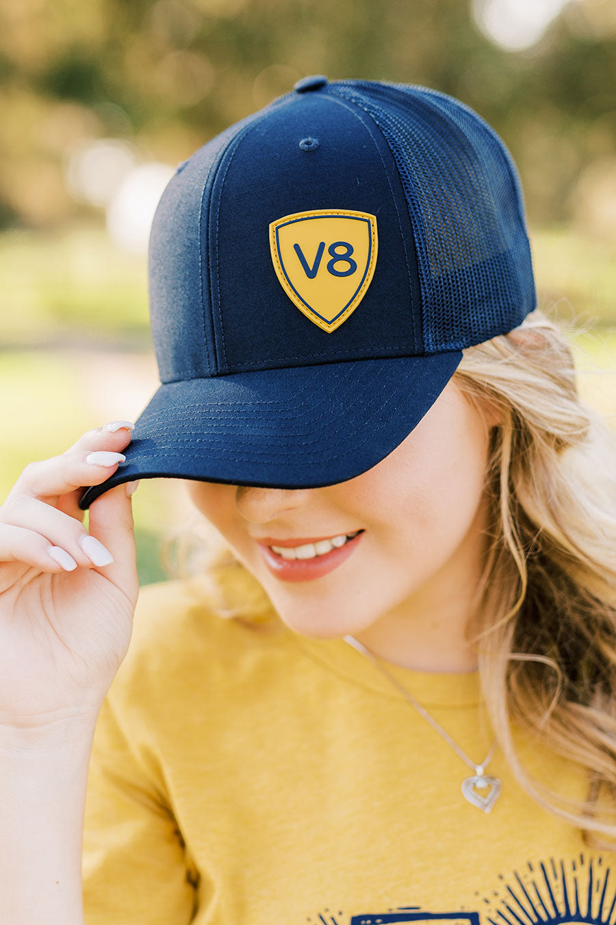 V8 Shield Navy Trucker Cap