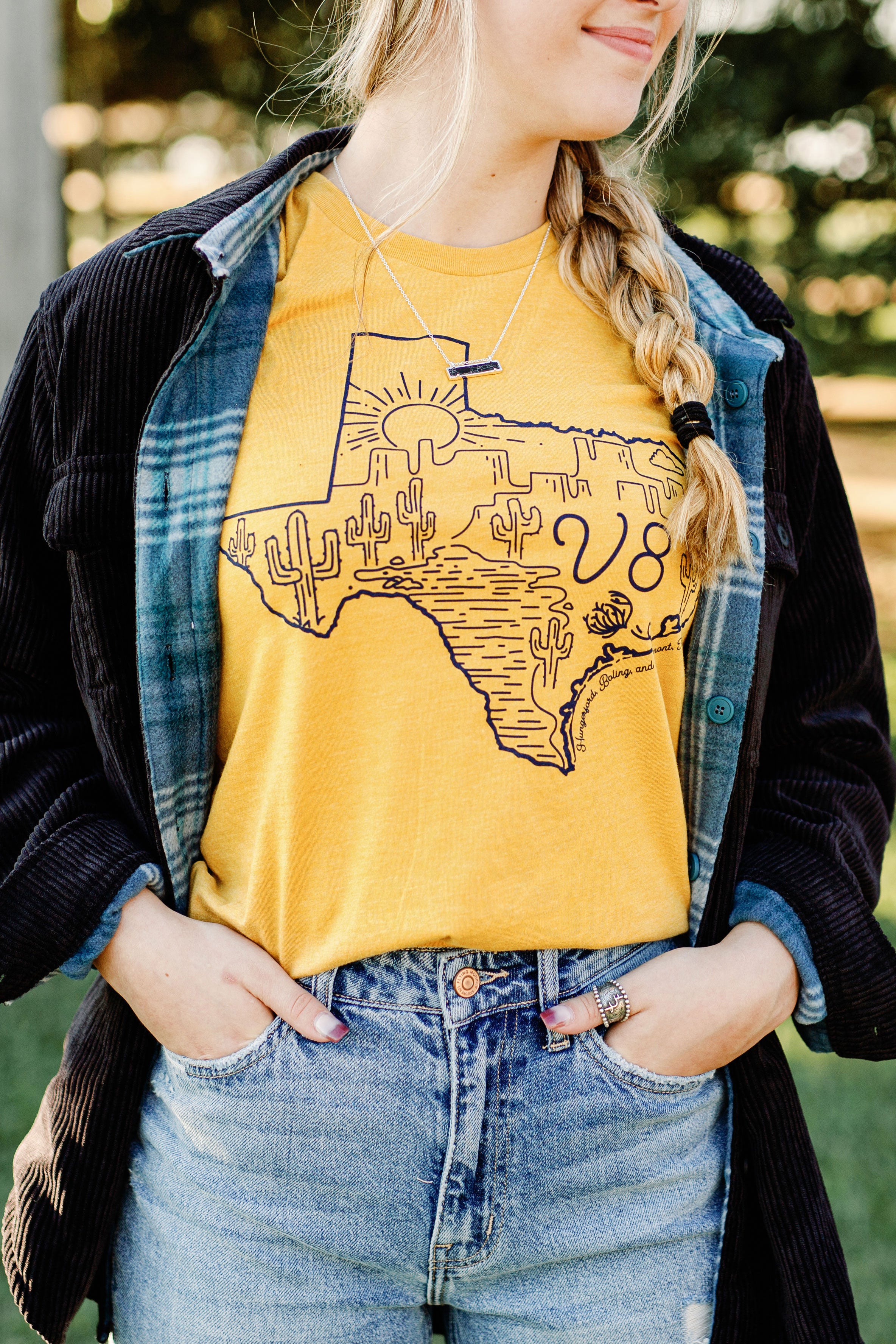 Mustard V8 Texas Cactus Tee