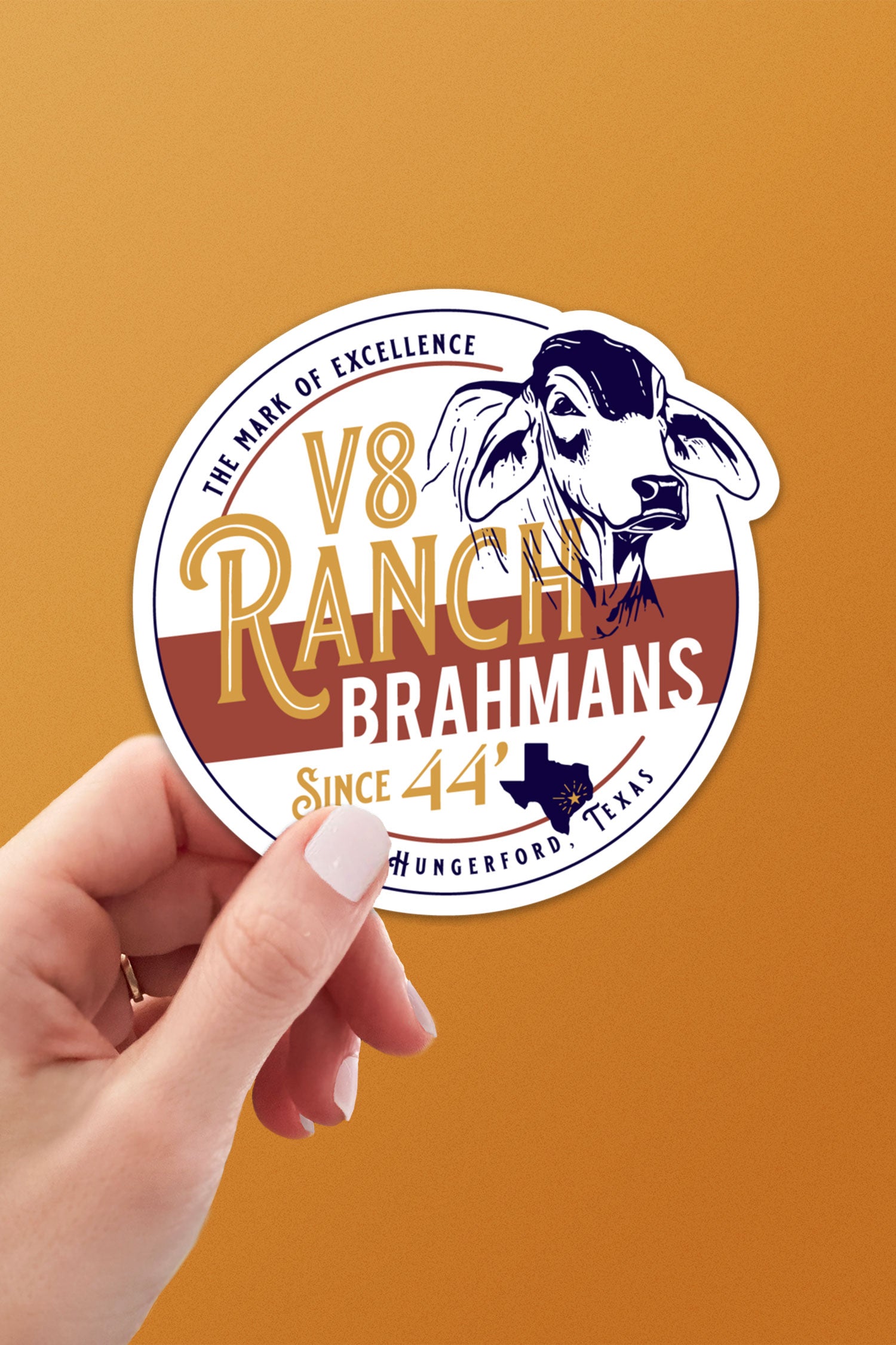 Vintage Circle V8 Sticker