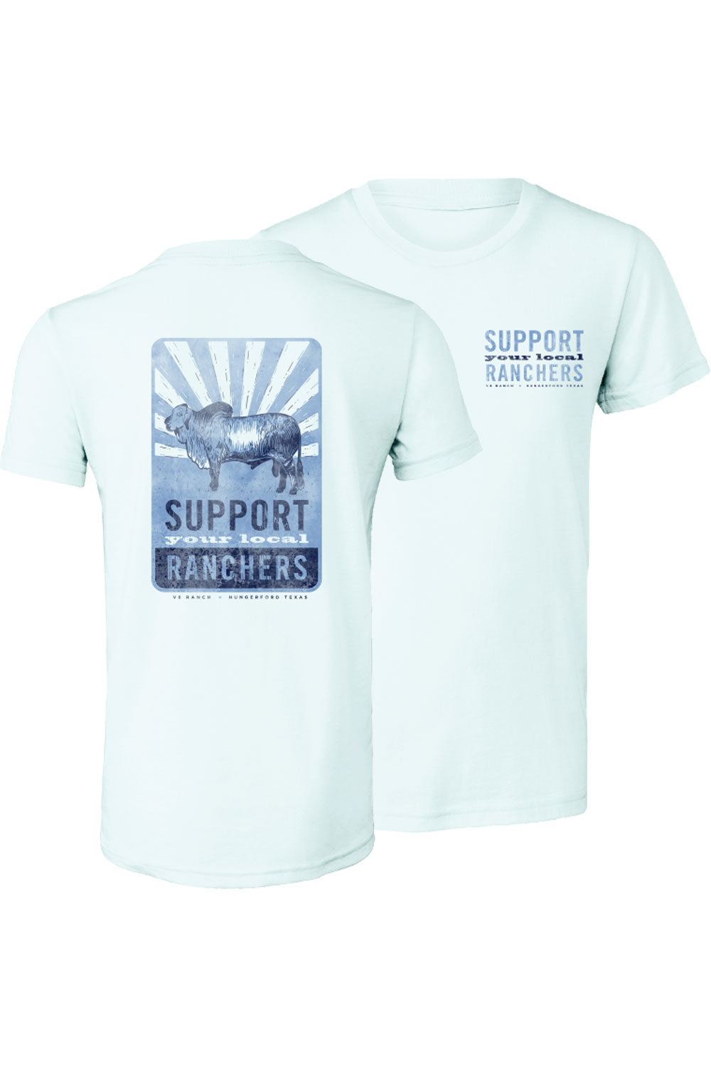 Youth Blue Support Your Local Ranchers Tee