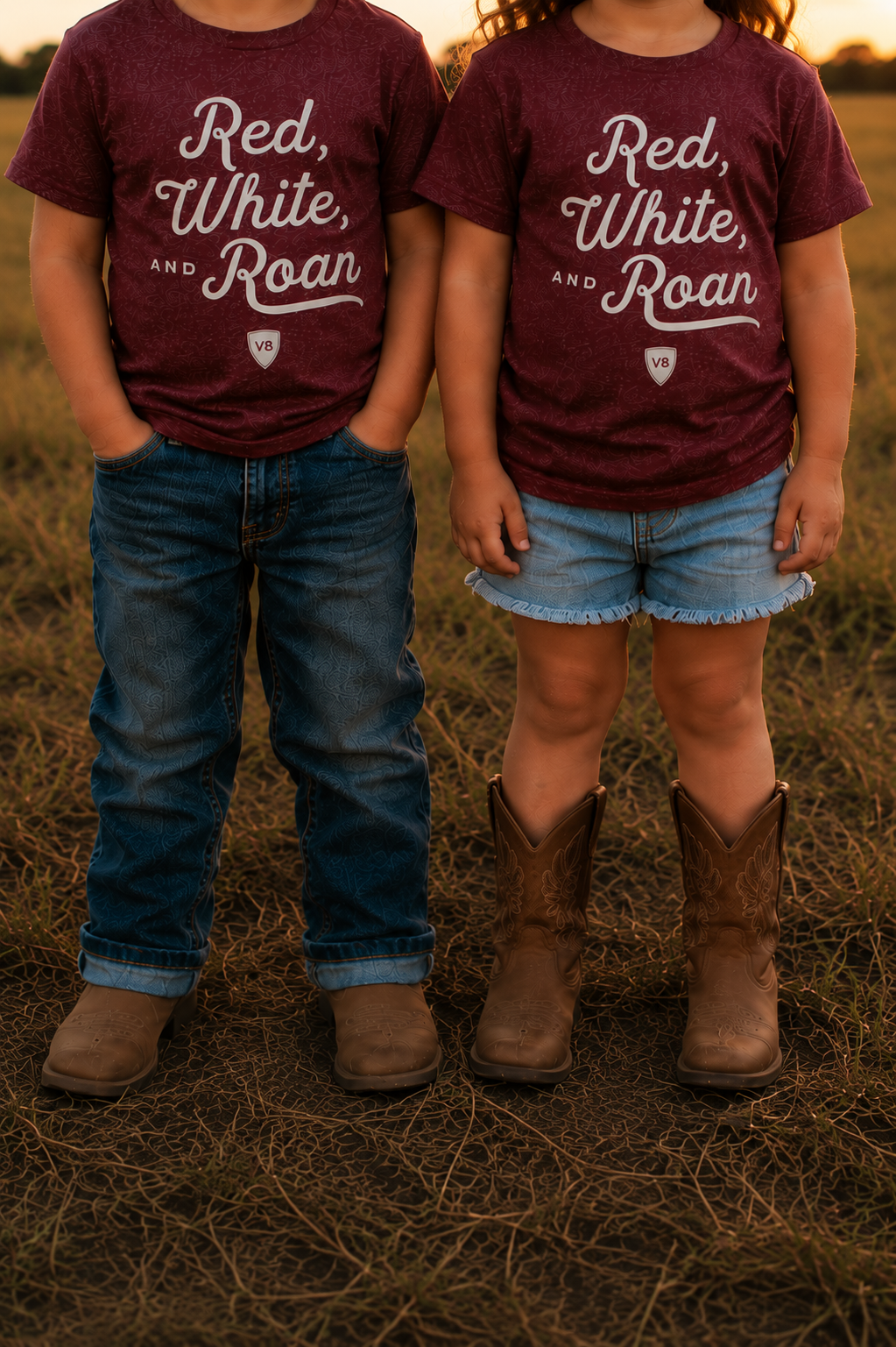 Toddler Red, White, and Roan V8 Shorthorn Tee