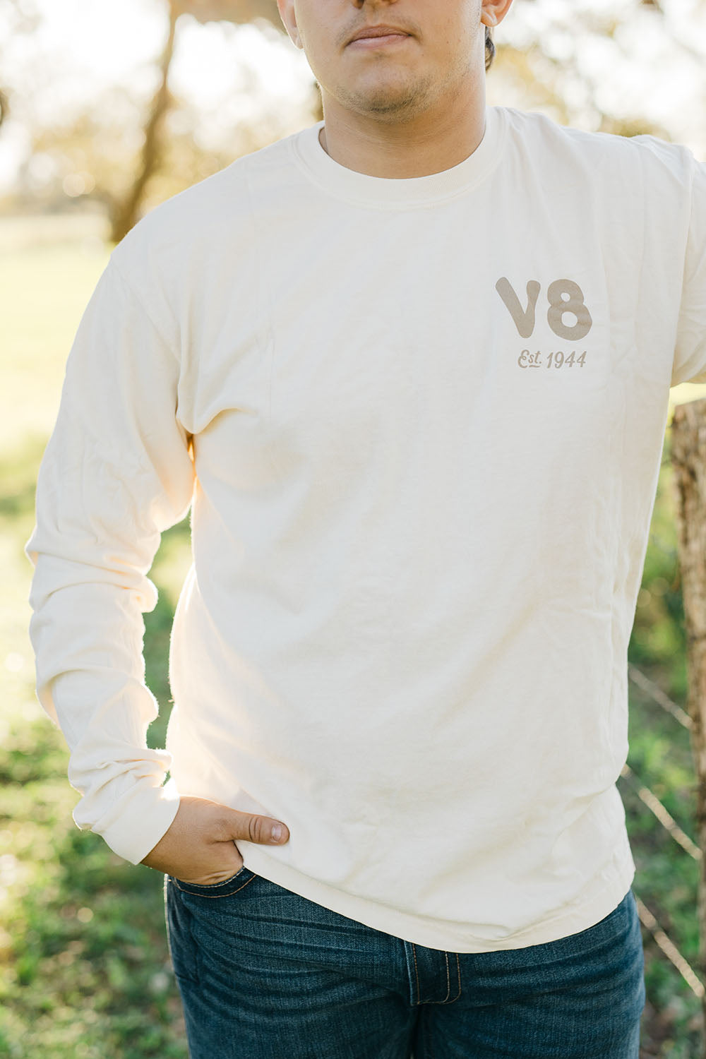 V8 Ranch Outfitters Long Sleeve Brahman Tee