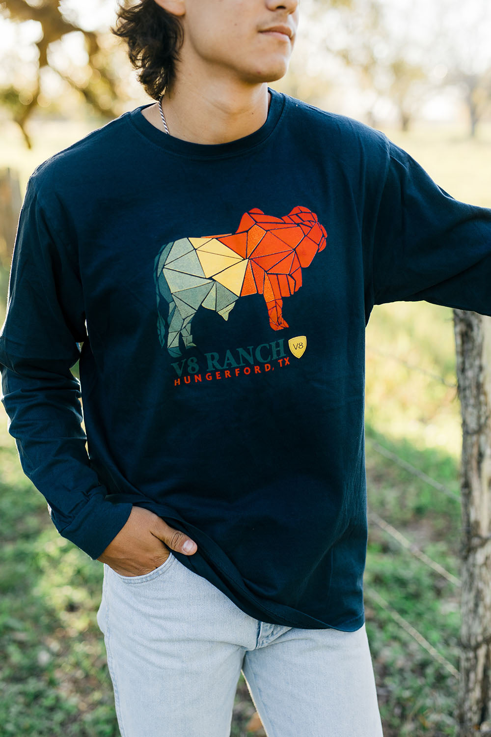 V8 Ranch Mosaic Brahman Long Sleeve Tee