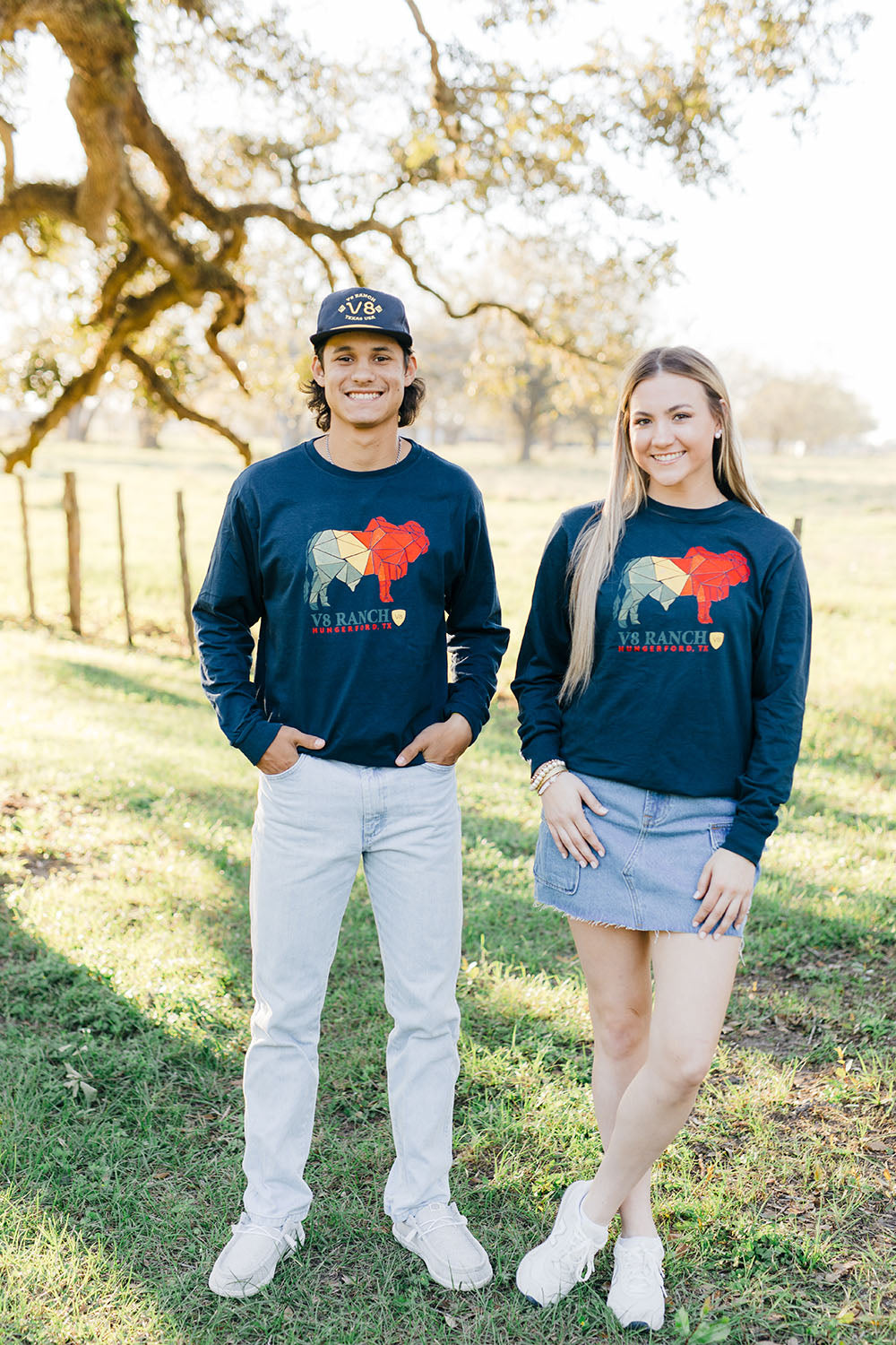 V8 Ranch Mosaic Brahman Long Sleeve Tee