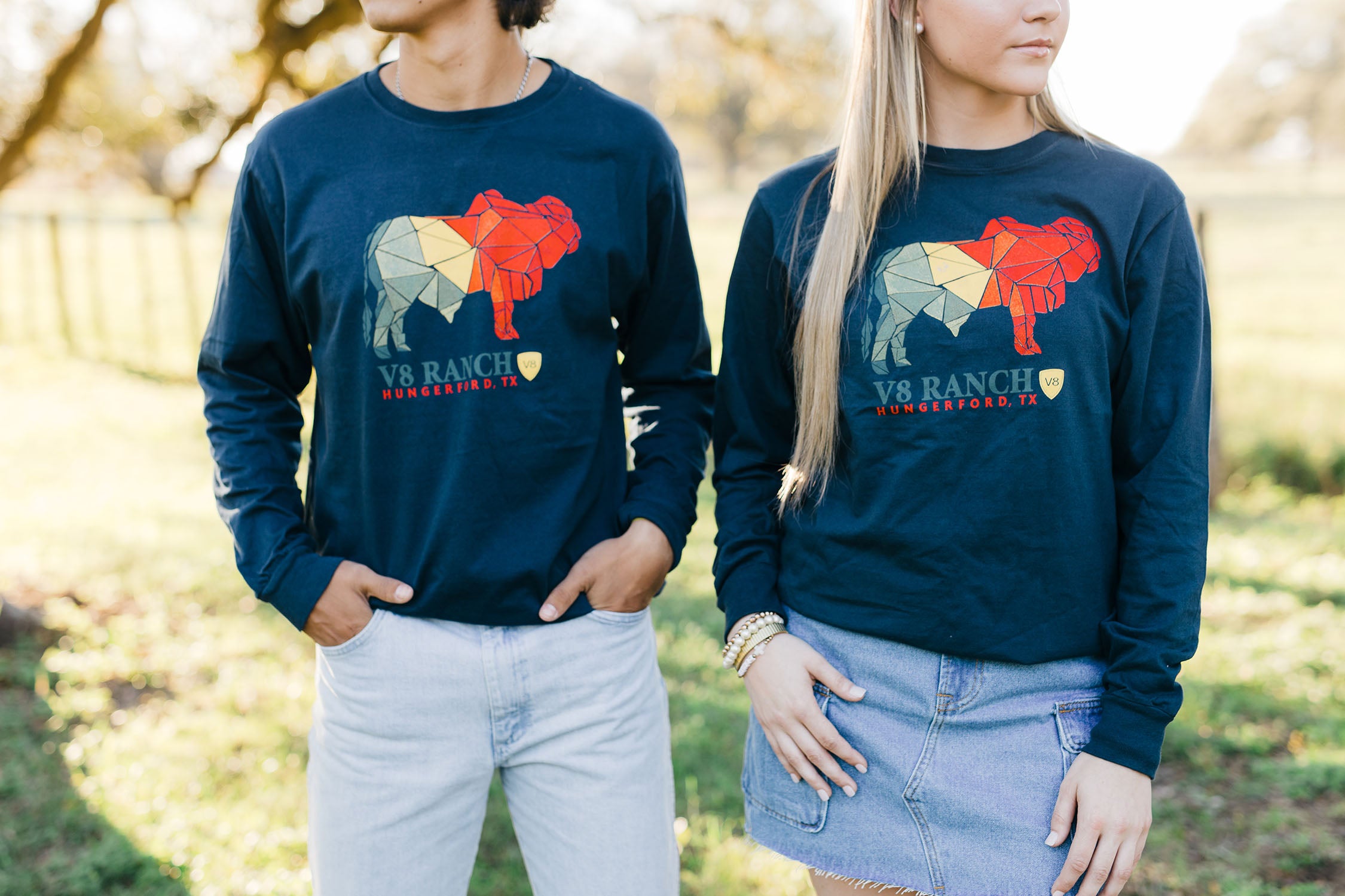 V8 Ranch Mosaic Brahman Long Sleeve Tee