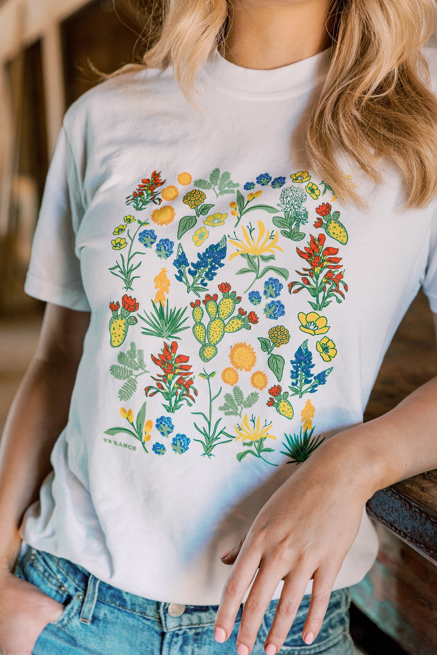 Flowers On The Ranch V8 Tee