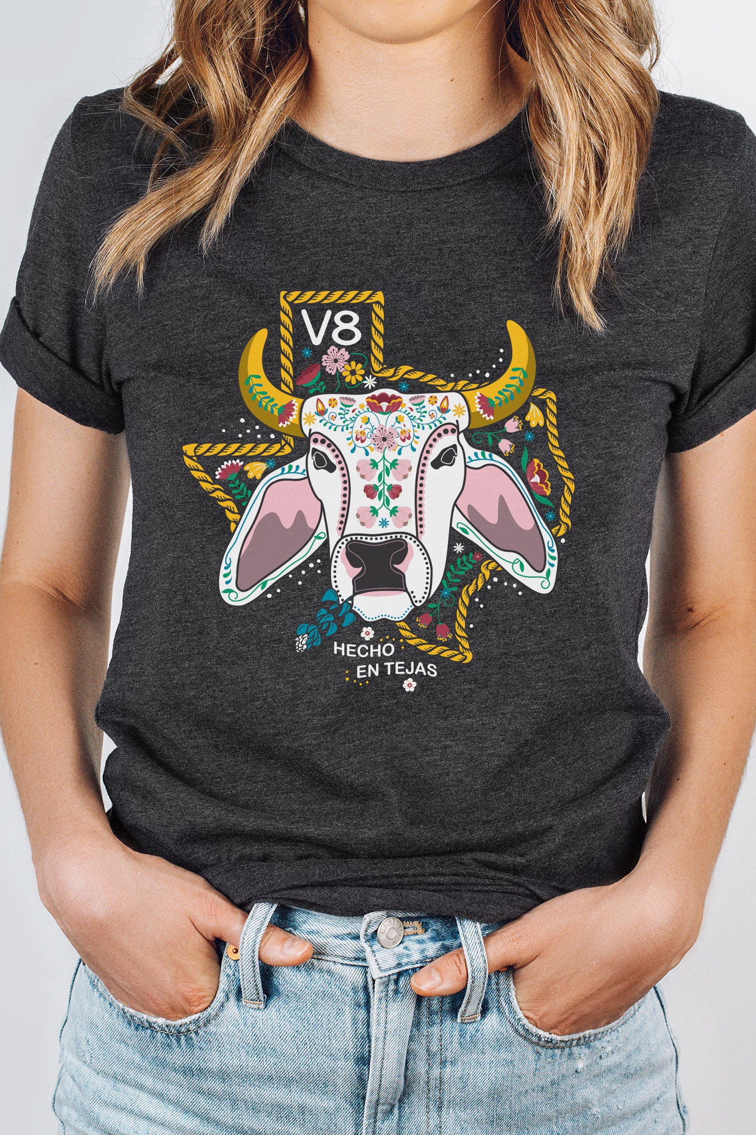 Hecho en Tejas Brahman Bull V8 Tee