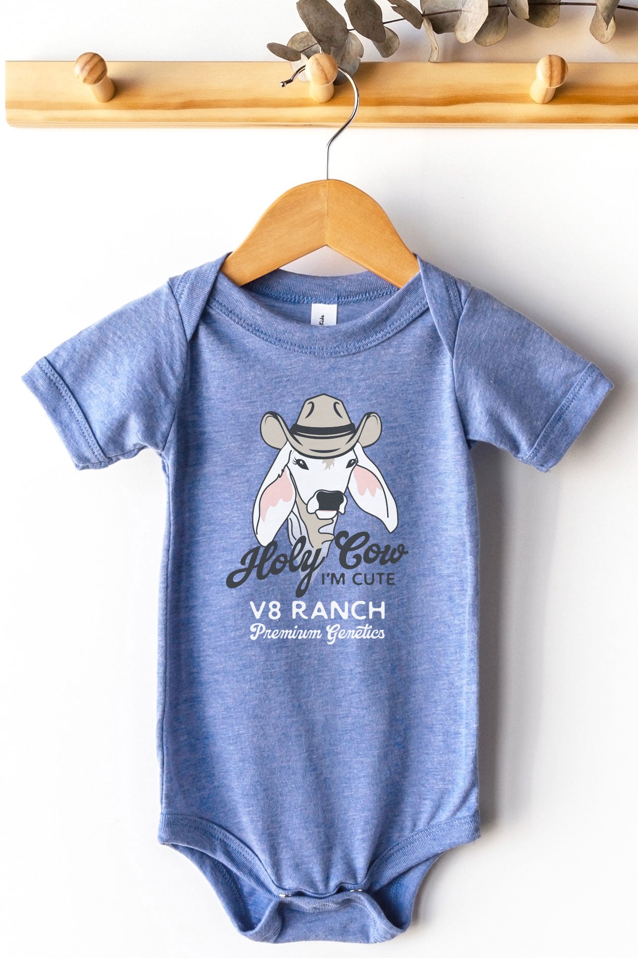 Blue Holy Cow I'm Cute Brahman Infant Onesie