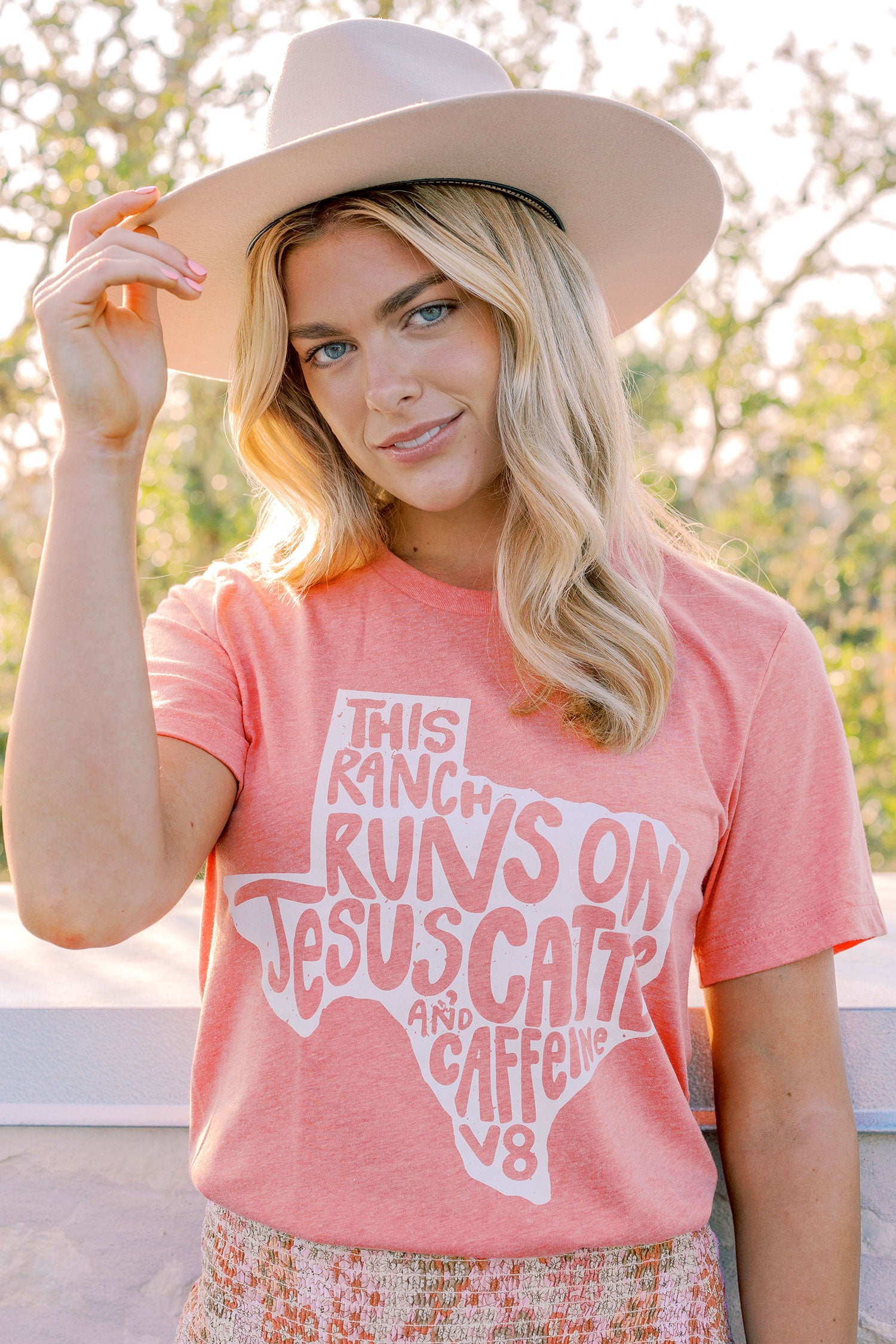 "Jesus, Cattle & Caffeine" Texas Tee