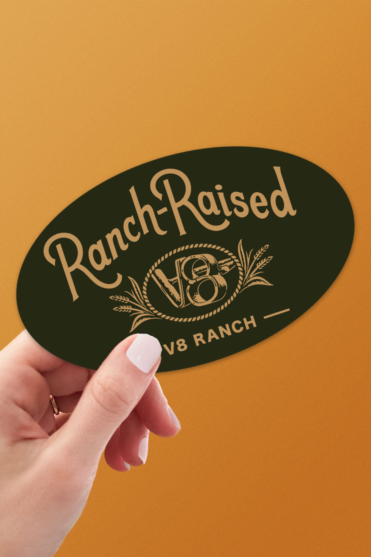 Ranch Raised V8 Sticker