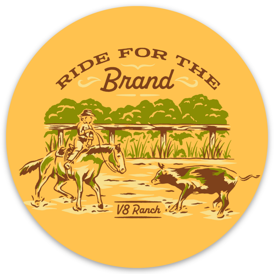 Ride For The Brand V8 Sticker
